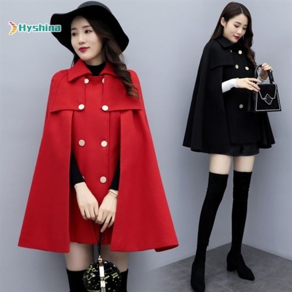 women's wool & blends spring and autumn double-breasted mid-length cape sleeveless loose woolen coat u4g0, Black
women's wool & blends spring and autumn double-breasted mid-length cape sleeveless loose woolen coat u4g0, Black