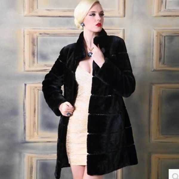 women's fur & faux lugentolo coat women plus size winter fashion warm soild long sleeve open stitch slim stand-up collar, Black
women's fur & faux lugentolo coat women plus size winter fashion warm soild long sleeve open stitch slim stand-up collar, Black