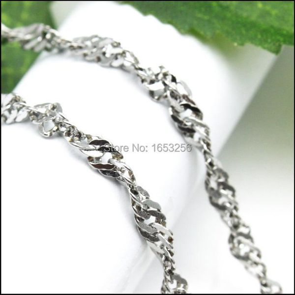 in bulk lot 5pcs 3.2mm wide 18''-28'' fashion women jewelry stainless steel water wave chain link necklace charming gift, Silver
in bulk lot 5pcs 3.2mm wide 18''-28'' fashion women jewelry stainless steel water wave chain link necklace charming gift, Silver