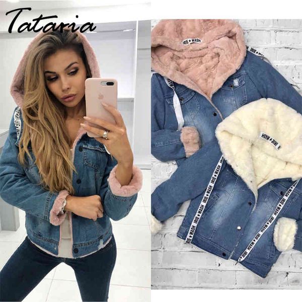 tataria women's winter plus velvet ladies denim jacket for women warm thick hooded college wind 210514, Black;brown
tataria women's winter plus velvet ladies denim jacket for women warm thick hooded college wind 210514, Black;brown