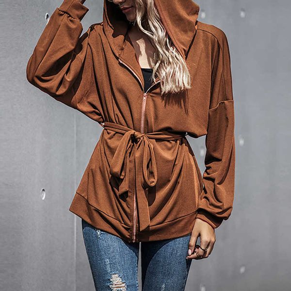 women hoodie jackets casual long sleeve high waist streetwear autumn zipper coat outerwear w234 210526, Black;brown
women hoodie jackets casual long sleeve high waist streetwear autumn zipper coat outerwear w234 210526, Black;brown