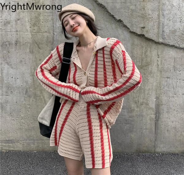 women's tracksuits two piece set fall long sleeve knitted hollow cardigan sweater outfit coat striped and short suit tracksuit streetwe, Gray
women's tracksuits two piece set fall long sleeve knitted hollow cardigan sweater outfit coat striped and short suit tracksuit streetwe, Gray