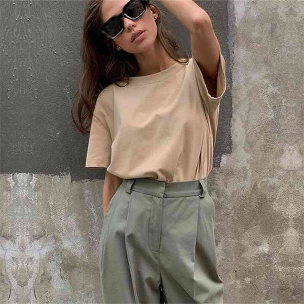 basic cotton t shirt women summer oversized solid tees 7 color casual loose tshirt korean o neck female 210518, White
basic cotton t shirt women summer oversized solid tees 7 color casual loose tshirt korean o neck female 210518, White
