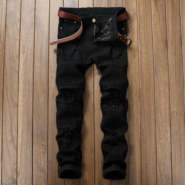 men's jeans biker men slim ripped hole solid color skinny straight trousers pants male fashion classic, Blue
men's jeans biker men slim ripped hole solid color skinny straight trousers pants male fashion classic, Blue