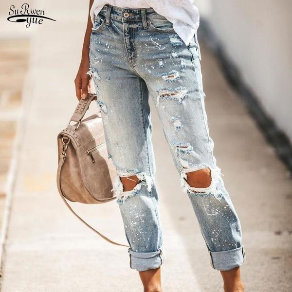 women's jeans summer ripped hole straight jean casual denim for women ladies plus size light blue full length slim pants 15309
women's jeans summer ripped hole straight jean casual denim for women ladies plus size light blue full length slim pants 15309