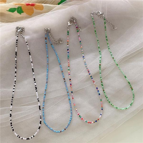 chains fashion retro color beaded rice bead necklace girlish rainbow bohemian, Silver
chains fashion retro color beaded rice bead necklace girlish rainbow bohemian, Silver