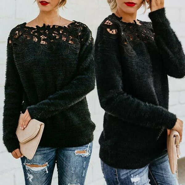 women's t-shirt hirigin knitted sweater long sleeve hollow-out applique pullover jumper vintage autumn elegant fashion, White
women's t-shirt hirigin knitted sweater long sleeve hollow-out applique pullover jumper vintage autumn elegant fashion, White