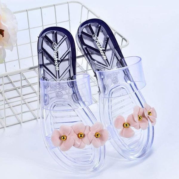 slippers women's flower summer plastic soft bottom beach transparent indoor crystal women, Black
slippers women's flower summer plastic soft bottom beach transparent indoor crystal women, Black
