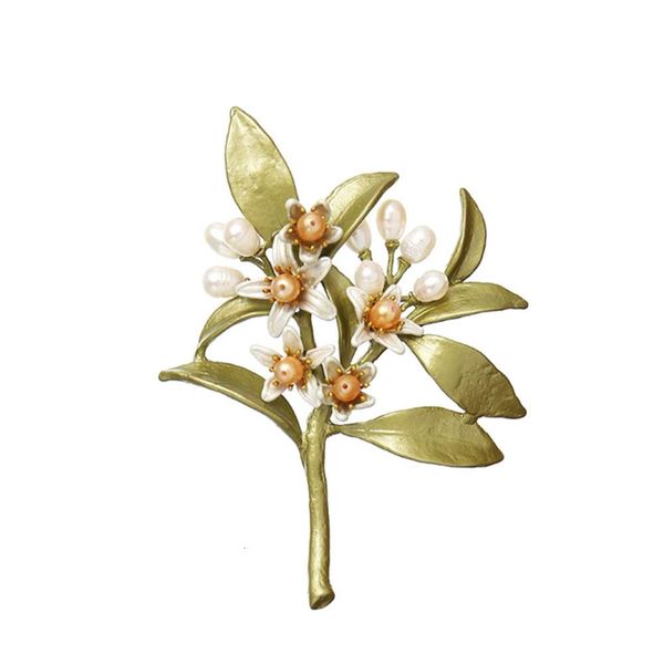 new american natural pearl idyllic series orange blossom elegant temperament flower brooch, Gray
new american natural pearl idyllic series orange blossom elegant temperament flower brooch, Gray