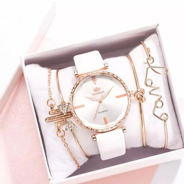 5pcs set style fashion women's luxury leather band analog quartz wristwatch ladies watch women dress black clock wristwatche wristwatch, Slivery;brown
5pcs set style fashion women's luxury leather band analog quartz wristwatch ladies watch women dress black clock wristwatche wristwatch, Slivery;brown