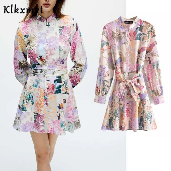 klkxmyt za 2021 women vintage long sleeve o neck floral print bow sashes shirt mini dress female chic slim button-up vestidos, Black;gray
klkxmyt za 2021 women vintage long sleeve o neck floral print bow sashes shirt mini dress female chic slim button-up vestidos, Black;gray