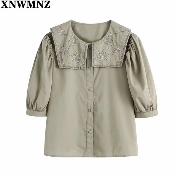 xnwmnz embroidery women's blouse chin peter pan collar puff sleeve shirts loose shirt women chic ladies 210513, White
xnwmnz embroidery women's blouse chin peter pan collar puff sleeve shirts loose shirt women chic ladies 210513, White