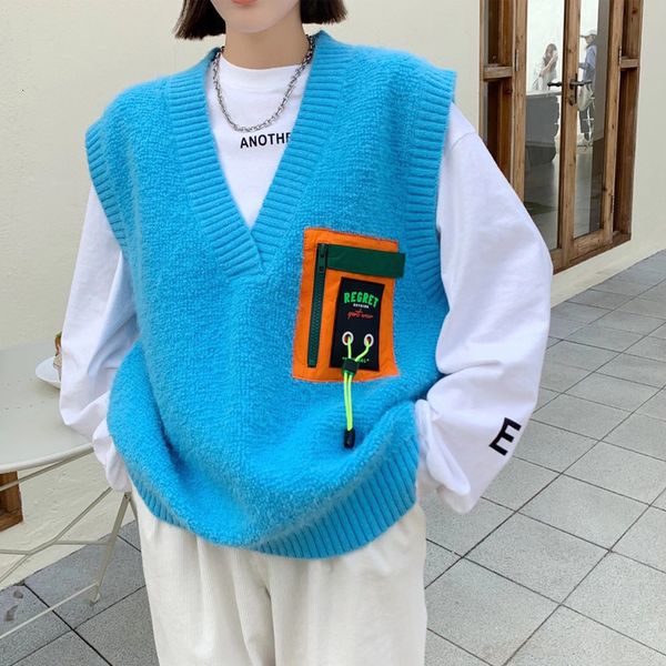 knitwear women's autumn and winter 2021 v-neck loose lazy sweater paste cloth contrast vt, Black;white
knitwear women's autumn and winter 2021 v-neck loose lazy sweater paste cloth contrast vt, Black;white