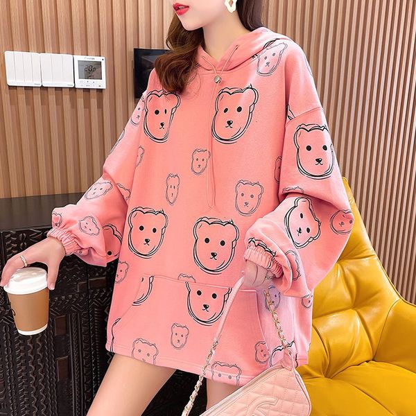 women's sweater thin 2021 autumn korean women's drs loose large cartoon printed student long sleeve hooded coat, Black
women's sweater thin 2021 autumn korean women's drs loose large cartoon printed student long sleeve hooded coat, Black