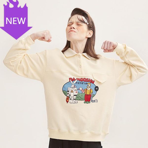 women's hoodies & sweatshirts printed ladies loose jumper turn down collar spring design women pullover long sleeve playful, Black
women's hoodies & sweatshirts printed ladies loose jumper turn down collar spring design women pullover long sleeve playful, Black