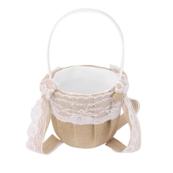 western style wedding decor hessian burlap flower girl basket with lace bowknots rustic favor gift wrap
western style wedding decor hessian burlap flower girl basket with lace bowknots rustic favor gift wrap