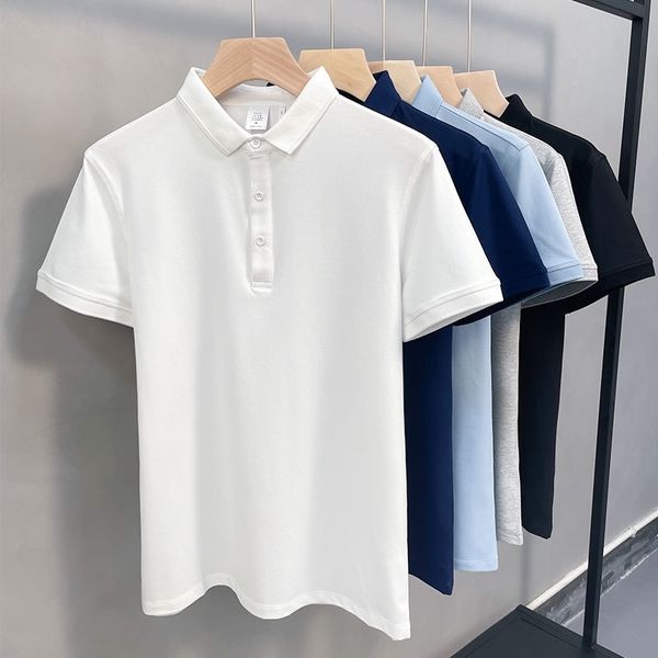 high end solid color short korean small neckline polo t-shirt sports half sleeve men's top, White;black
high end solid color short korean small neckline polo t-shirt sports half sleeve men's top, White;black
