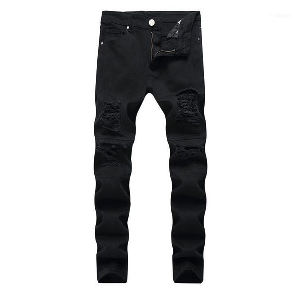 men's jeans frayed men trendy micro-elastic small straight slim young fashion trousers four season for male1, Blue
men's jeans frayed men trendy micro-elastic small straight slim young fashion trousers four season for male1, Blue