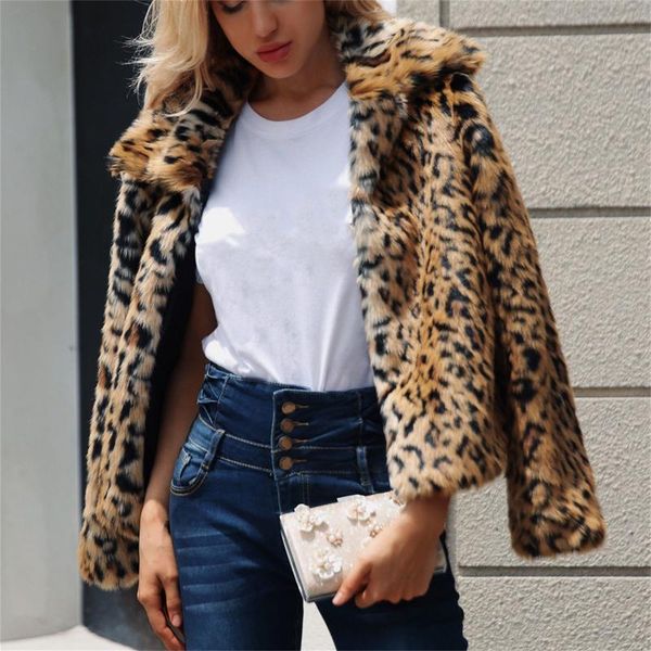 women's fur & faux women winter jacket chaqueta vintage leopard turn down collar outwear ladies loose plus size fuzzy coat streetwear #, Black
women's fur & faux women winter jacket chaqueta vintage leopard turn down collar outwear ladies loose plus size fuzzy coat streetwear #, Black