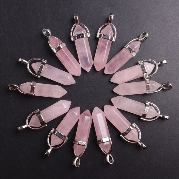 natural stone rose pink quartz crystal pendant assorted hexagonal column pendants necklace charms jewelry, Bronze;silver
natural stone rose pink quartz crystal pendant assorted hexagonal column pendants necklace charms jewelry, Bronze;silver