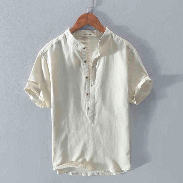 men's t-shirts stand collar cotton and linen brand summer white shirts for men short-sleeved casual shirt mens overhemd camiseta 7j9b, White;black
men's t-shirts stand collar cotton and linen brand summer white shirts for men short-sleeved casual shirt mens overhemd camiseta 7j9b, White;black