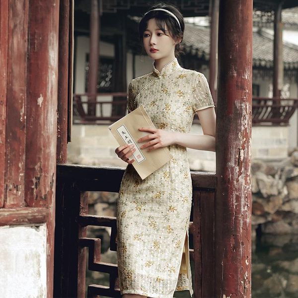 ethnic clothing vintage elegant chiffon embroidery cheongsams women party dress2021 chinese style traditional short sleeve qipao ladies, Red
ethnic clothing vintage elegant chiffon embroidery cheongsams women party dress2021 chinese style traditional short sleeve qipao ladies, Red