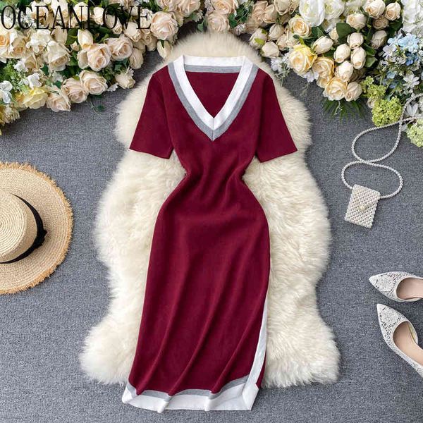 korean knitted vestidos short sleeve summer dress women vintage high waist fashion dresses elegant 16160 210415, Black;gray
korean knitted vestidos short sleeve summer dress women vintage high waist fashion dresses elegant 16160 210415, Black;gray