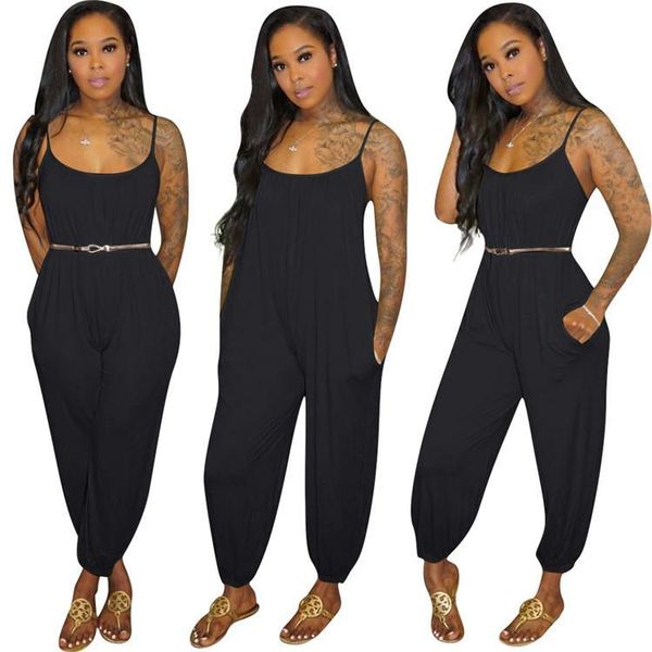women's jumpsuits & rompers 2021 summer women fashion street girl style sleeveless condole belt pure color pockets long pants, Black;white
women's jumpsuits & rompers 2021 summer women fashion street girl style sleeveless condole belt pure color pockets long pants, Black;white