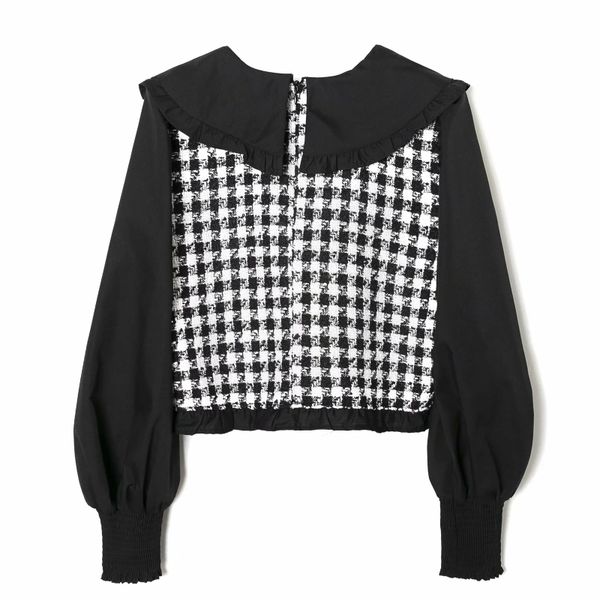 women contrast color lantern sleeve splicing short shirts female smock o neck blouses casual lady loose blusas s8262, White
women contrast color lantern sleeve splicing short shirts female smock o neck blouses casual lady loose blusas s8262, White