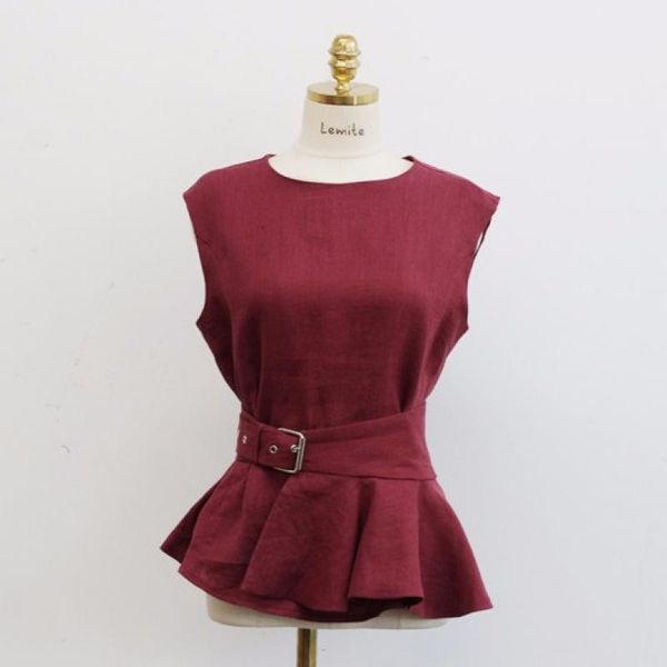 women's tanks & camis perhaps u wine red o neck sleeveless sarafan tank sash ruffle women female solid b0129, White
women's tanks & camis perhaps u wine red o neck sleeveless sarafan tank sash ruffle women female solid b0129, White