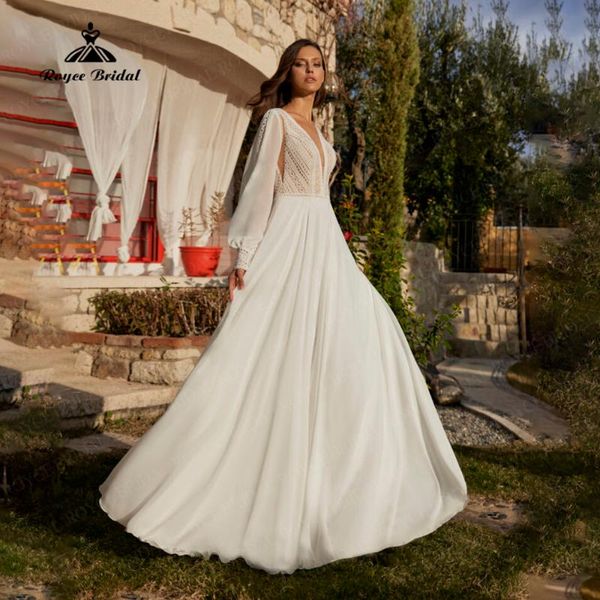 other wedding dresses vestidos boho with long puffy sleeves robe longue simple beach chiffon a line bridal gowns 2022 deep v-neck, White
other wedding dresses vestidos boho with long puffy sleeves robe longue simple beach chiffon a line bridal gowns 2022 deep v-neck, White