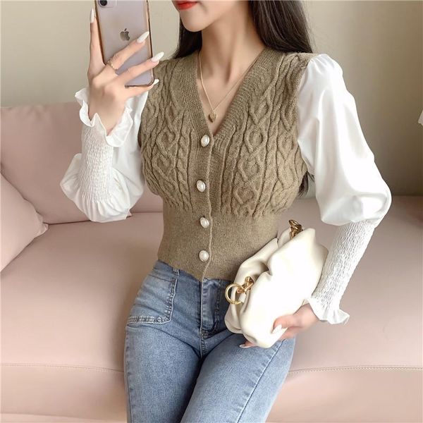 women's knits & tees cardigan women slim long sleeve sweater jacket ladies stitching puff knit korean fashion 2021 autumn winter outwe, White
women's knits & tees cardigan women slim long sleeve sweater jacket ladies stitching puff knit korean fashion 2021 autumn winter outwe, White