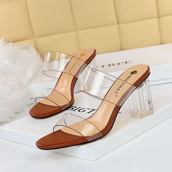 slippers bigtree 2021 design women slipper tranparent high heel 7cm strap sandals hollow thick fish mouth, Black
slippers bigtree 2021 design women slipper tranparent high heel 7cm strap sandals hollow thick fish mouth, Black