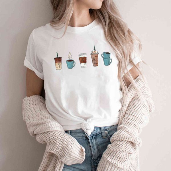 harajuku coffee round neck loose short sve t-shirt, women's casual printed clothing, White
harajuku coffee round neck loose short sve t-shirt, women's casual printed clothing, White