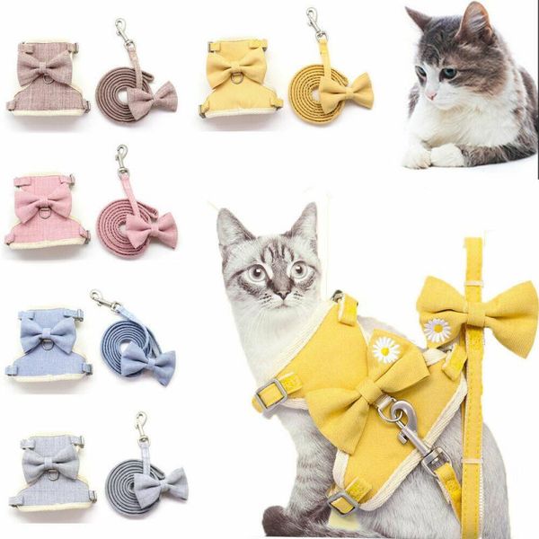 dog collars & leashes pet harness and leash set cute bow puppy vest pure daisy cat chest strap waking leads for small dogs
dog collars & leashes pet harness and leash set cute bow puppy vest pure daisy cat chest strap waking leads for small dogs