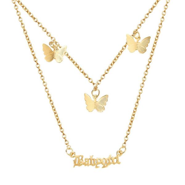 chains y2k vintage european american fashion butterfly letter double layer ladies necklace metal geometric womens, Silver
chains y2k vintage european american fashion butterfly letter double layer ladies necklace metal geometric womens, Silver