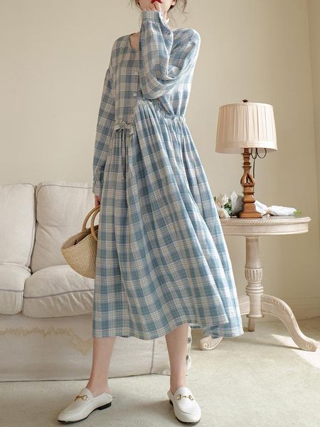 casual dresses blue and slightly fat thin, covering flesh, checked double layer cotton dress, autumn 2021, Black;gray
casual dresses blue and slightly fat thin, covering flesh, checked double layer cotton dress, autumn 2021, Black;gray