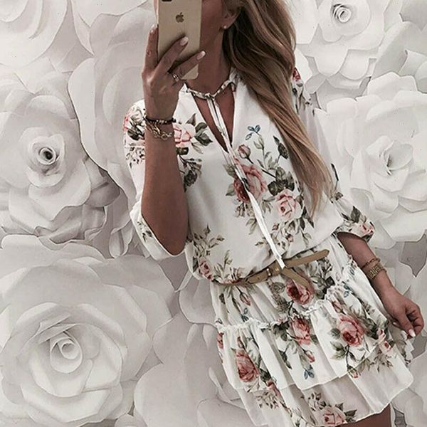 vintage womens dress wrap summer v neck boho floral print elegant ladies holiday beach mini sundress plus size, Black;gray
vintage womens dress wrap summer v neck boho floral print elegant ladies holiday beach mini sundress plus size, Black;gray