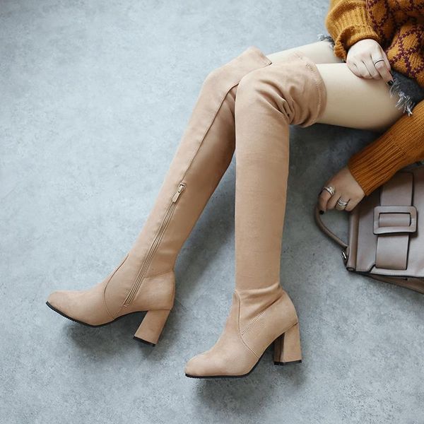 boots thin leg over knee women's high heel thick elastic in autumn and winter large, Black
boots thin leg over knee women's high heel thick elastic in autumn and winter large, Black