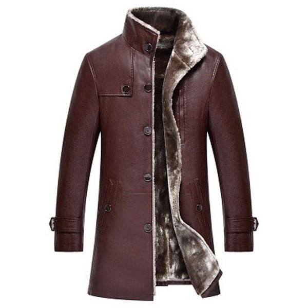 men's fur & faux brand winter warm lined jacket and coats velvet thick fleece padded mens leather trench streetwear 2021, Black
men's fur & faux brand winter warm lined jacket and coats velvet thick fleece padded mens leather trench streetwear 2021, Black