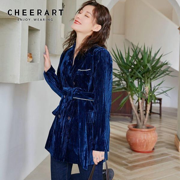 women's suits & blazers cheerart 2021 blue velvet blazer women diamond double breasted ladies fashion suit jacket outerwear womens, White;black
women's suits & blazers cheerart 2021 blue velvet blazer women diamond double breasted ladies fashion suit jacket outerwear womens, White;black