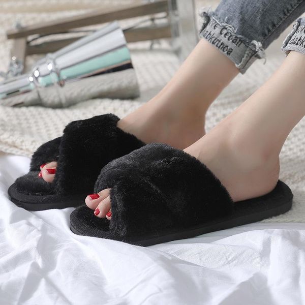women flips flops winter warm fur cross open toe shoes woman slippers fashion female slides flat size 36-41, Black
women flips flops winter warm fur cross open toe shoes woman slippers fashion female slides flat size 36-41, Black