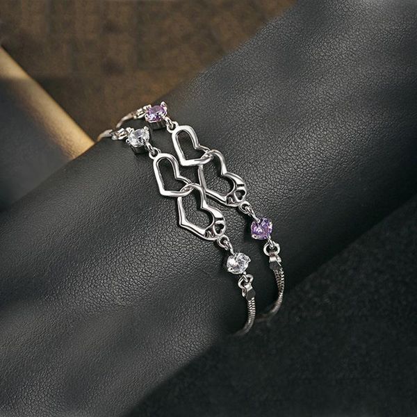 link, chain heart to bracelet fashion female models cute geometry line party vintage wild super flash jewelry purple crystal, Black
link, chain heart to bracelet fashion female models cute geometry line party vintage wild super flash jewelry purple crystal, Black