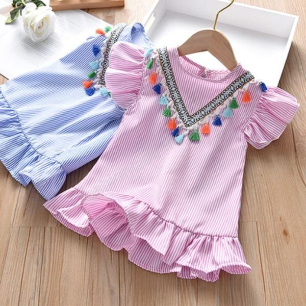 baby girls dresses striped princess dress tassel collars kids dresses ruffled sleeve summer children clothing blue pink, Red;yellow
baby girls dresses striped princess dress tassel collars kids dresses ruffled sleeve summer children clothing blue pink, Red;yellow