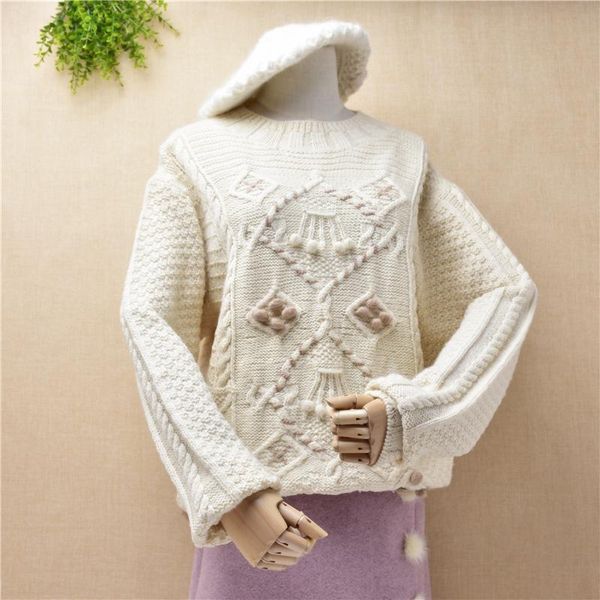 women's sweaters 2021 women ladies winter thick hand-woven clothes round collar long sleeve slim beige color 100% wool sweater pullover, White;black
women's sweaters 2021 women ladies winter thick hand-woven clothes round collar long sleeve slim beige color 100% wool sweater pullover, White;black