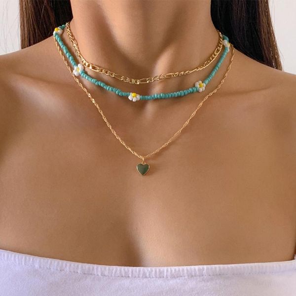 chains sweet green acrylic beads & gold metal necklaces women girls multilayer chain choker flower charm heart pendant, Silver
chains sweet green acrylic beads & gold metal necklaces women girls multilayer chain choker flower charm heart pendant, Silver
