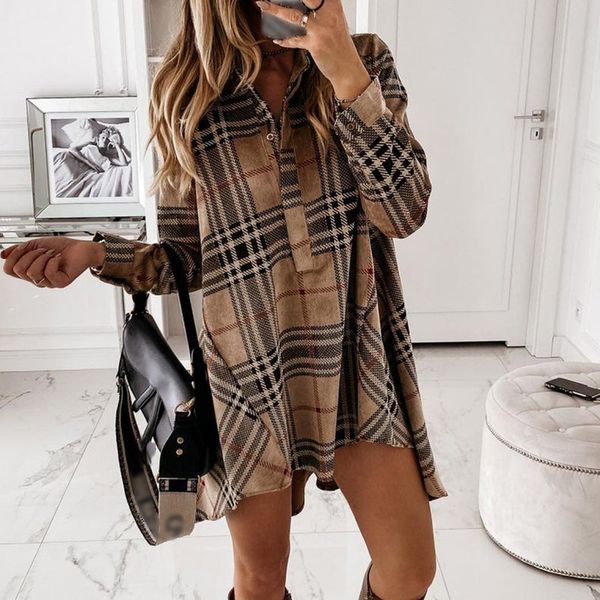 2021plaid printed irregular women a-line mini dress long sleeve turn-down collar button female dresses spring loose ladies clothes, Black;gray
2021plaid printed irregular women a-line mini dress long sleeve turn-down collar button female dresses spring loose ladies clothes, Black;gray