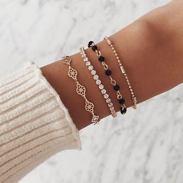charm bracelets rinhoo 4 pcs/set simple bracelet sets compass bead chain crystal multilayer gold lady exquisite beach jewelry, Golden;silver
charm bracelets rinhoo 4 pcs/set simple bracelet sets compass bead chain crystal multilayer gold lady exquisite beach jewelry, Golden;silver