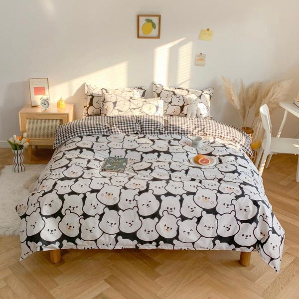 bedding sets white black quilt cover pillowcase flat sheets cartoon duvet twin full single king bear bedclothes
bedding sets white black quilt cover pillowcase flat sheets cartoon duvet twin full single king bear bedclothes