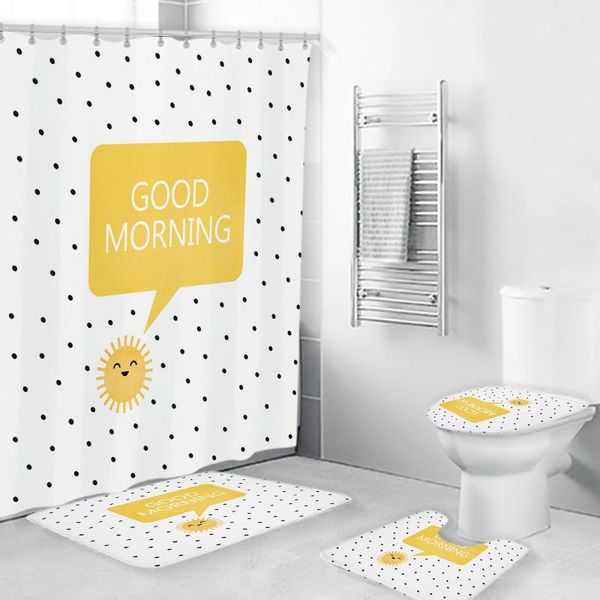 english cartoon home bathroom 4-piece non-slip foot mat toilet decoration set shower curtain waterproof bath mats
english cartoon home bathroom 4-piece non-slip foot mat toilet decoration set shower curtain waterproof bath mats